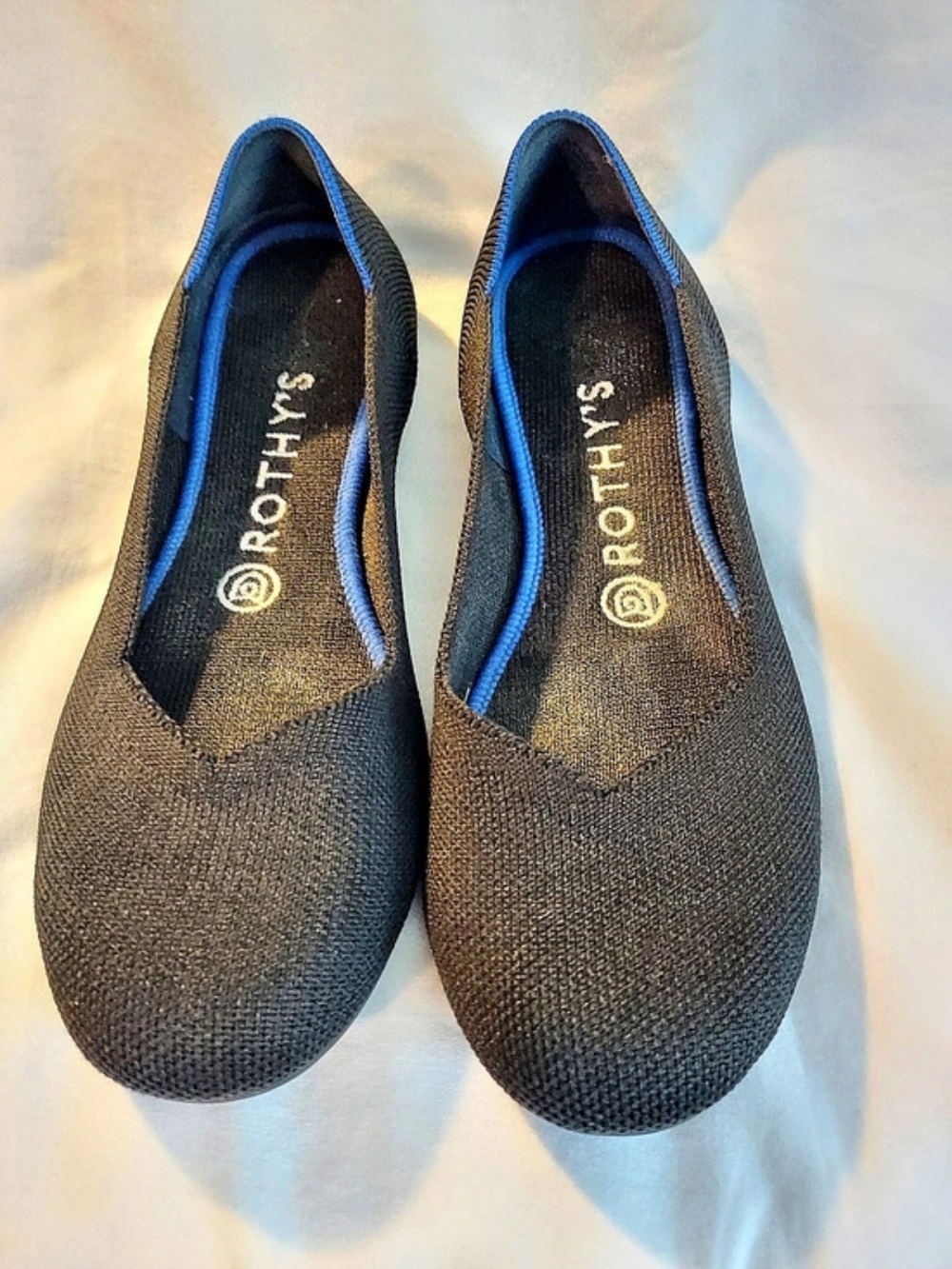 Rothy’s The Flat Black Classic Round Toe Ballet Flats Size 7.5